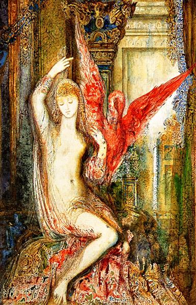 Woman with the Pink Ibis - Gustave Moreau