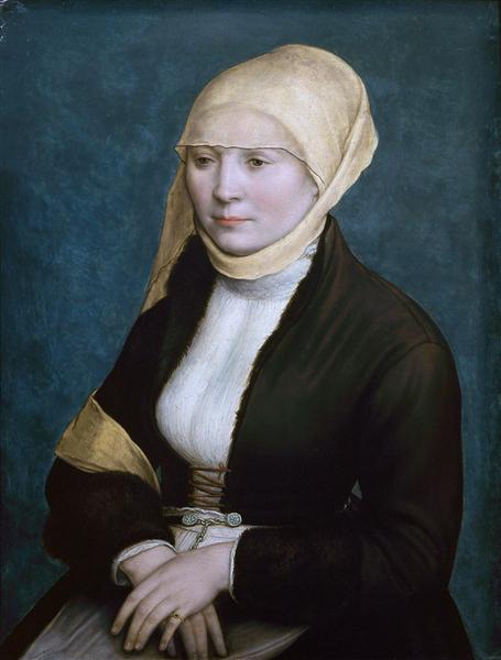 Portrait of a woman from southern Germany ., c.1523 - Hans Holbein der Jüngere