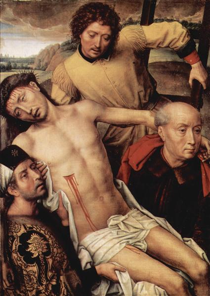 Descent from the Cross, left hand panel from the Deposition Diptych, c.1492 - 1494 - 漢斯·梅姆林