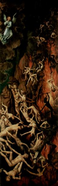 The Last Judgment, triptych, right wing Casting the Damned into Hell, c.1467 - 1470 - Hans Memling