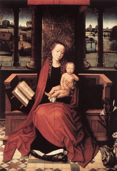 Богородица с младенцем на троне, c.1480 - Ганс Мемлинг