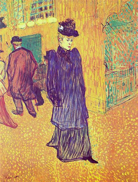 Jane Avril leaving the Moulin Rouge, 1893 - Henri de Toulouse-Lautrec