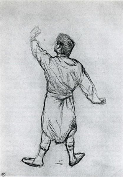 Man in a Shirt, From Behind, 1888 - 亨利·德·土魯斯-羅特列克