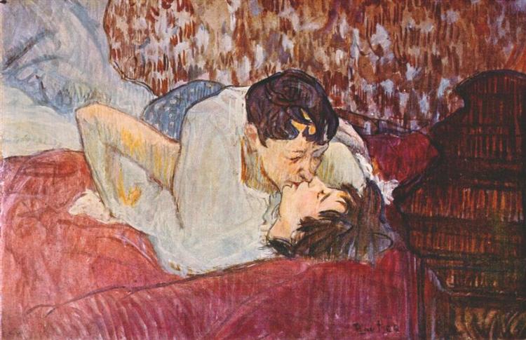 The Kiss, 1892 - 1893 - Анри де Тулуз-Лотрек