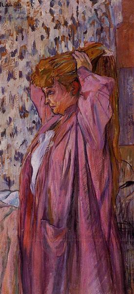 The Madame Redoing Her Bun, 1893 - Анри де Тулуз-Лотрек