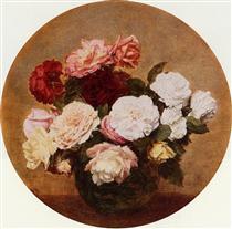 A Large Bouquet of Roses - Henri Fantin-Latour