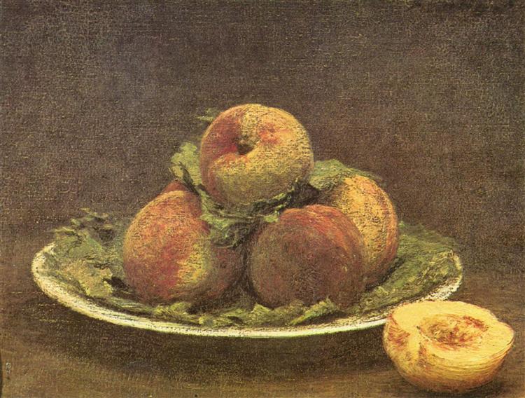 Still life with peaches, 1880 - 方丹‧拉圖爾