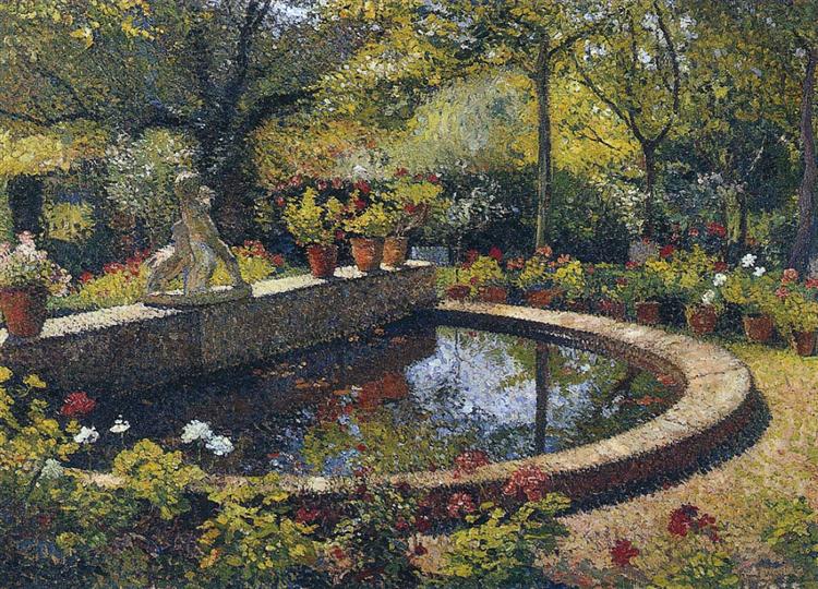 Fountain in My Garden, 1904 - Анрі Мартен