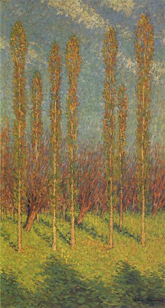 Poplars in Spring - Анри Мартен