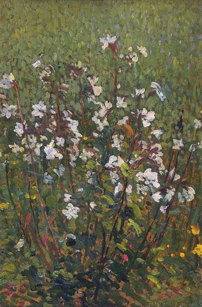 White Flowers in the Field - Анрі Мартен