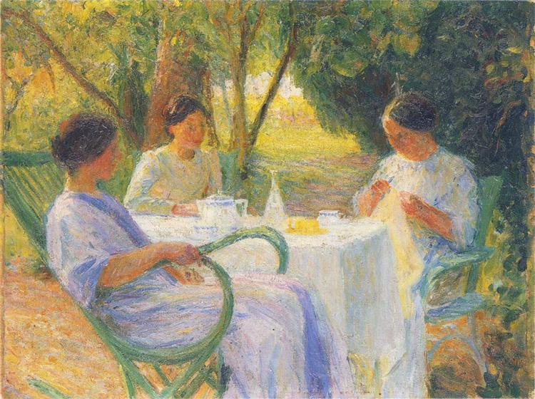 Young Women in Garden in Marquayrol - Henri Martin