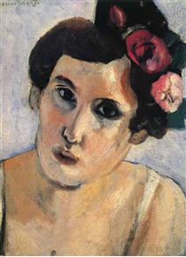 Woman's Head, Flowers in Her Hair - Henri Matisse