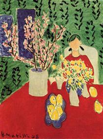 Plum Blossoms, Green Background - Henri Matisse