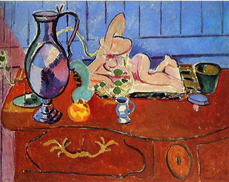 Still Life with a Pewter Jug and Pink Statuette, 1910 - Henri Matisse