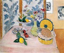 Still LIfe, Pineapples, Fruit Bowl, Fruit, Vase of Anemones - Henri Matisse