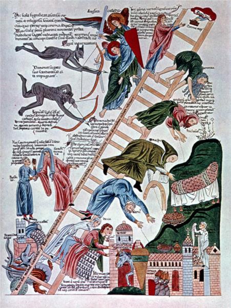 Ladder of Virtues (folio 216r) - Herrad of Landsberg