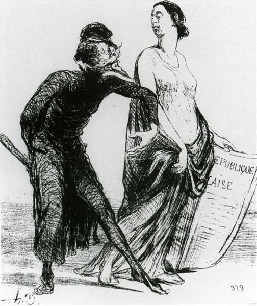 Beautiful injury, want you to accept my arm, 1851 - Honoré Daumier