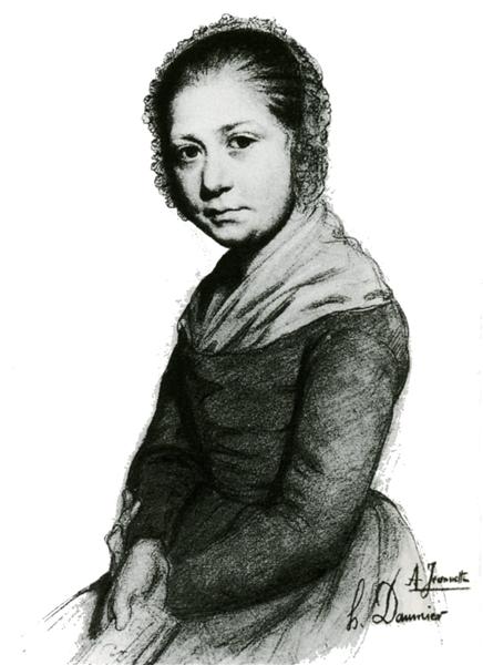 Portrait of a girl A Sleeve-board - Honoré Daumier