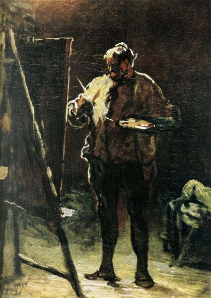 The Painter at His Easel - 奥诺雷·杜米埃