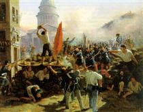 Street Fighting on Rue Soufflot, Paris, June 25, 1848 - Орас Верне