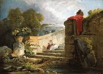 A Scene in the Grounds of the Villa Farnese, Rome - Hubert Robert