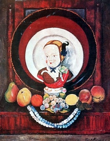 Still life with porcelain doll, 1922 - Ilja Iwanowitsch Maschkow