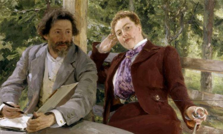 Double Portrait of Natalia Nordmann and Ilya-Repin, 1903 - Ilia Répine