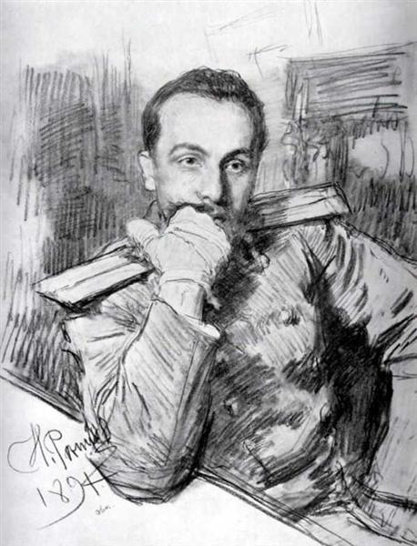 Portrait of Aleksandr Zhirkevich, 1891 - Илья Репин