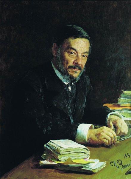 Portrait of Ivan Mikhaylovich Sechenov, Russian physiologist, 1889 - Ilia Répine