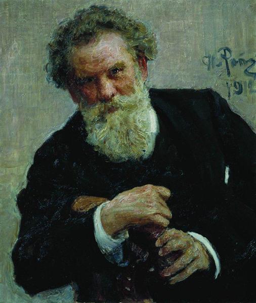 Портрет писателя Владимира Галактионовича Короленко, 1912 - Илья Репин
