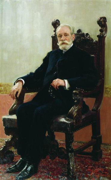 Portrait of the Chairman of the Azov-Don Commercial Bank in St. Petersburg, A.B. Nenttsel, 1908 - Ілля Рєпін