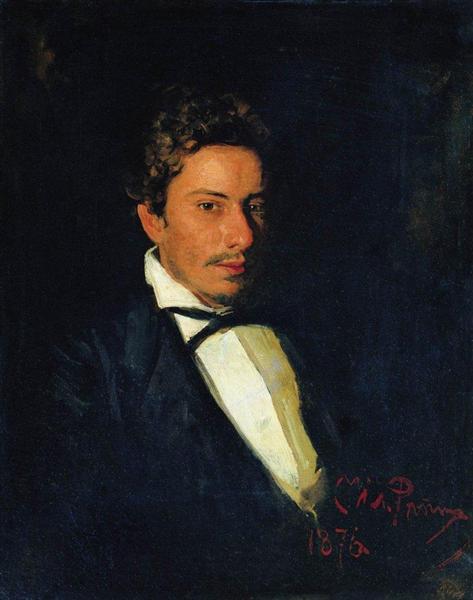 Portrait of V. Repin, musician, brother of the artist, 1876 - 列賓