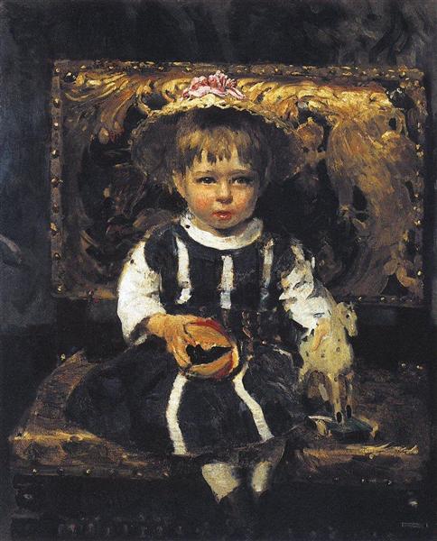 Портрет В.И.Репиной, дочери художника в детстве, 1874 - Илья Репин