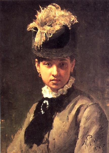 Portrait of Vera Repina, the Artist's Wife, 1876 - Ilja Jefimowitsch Repin