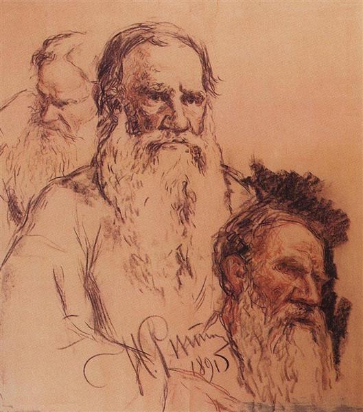 Sketches of Leo Tolstoy, 1891 - Ilia Répine