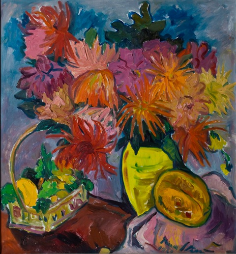Still Life with Dahlias and Fruit, 1960 - Irma Stern