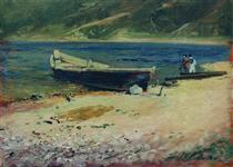 Boat on the coast - Isaac Levitan