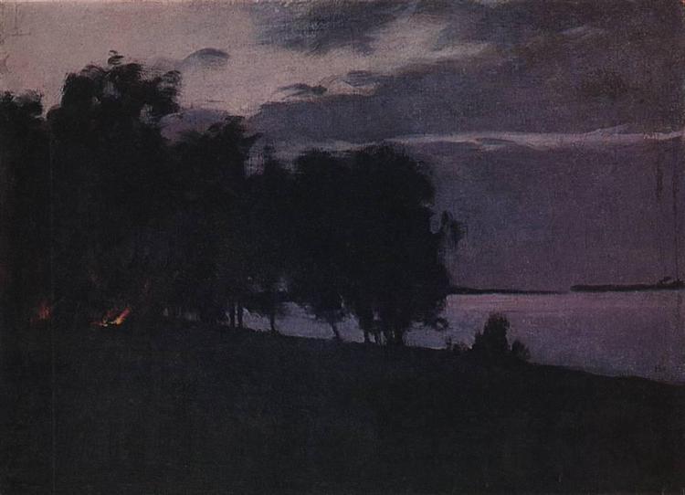 Bonfire, c.1895 - Ісак Левітан