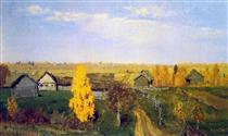 Golden autumn, village - Isaac Levitan
