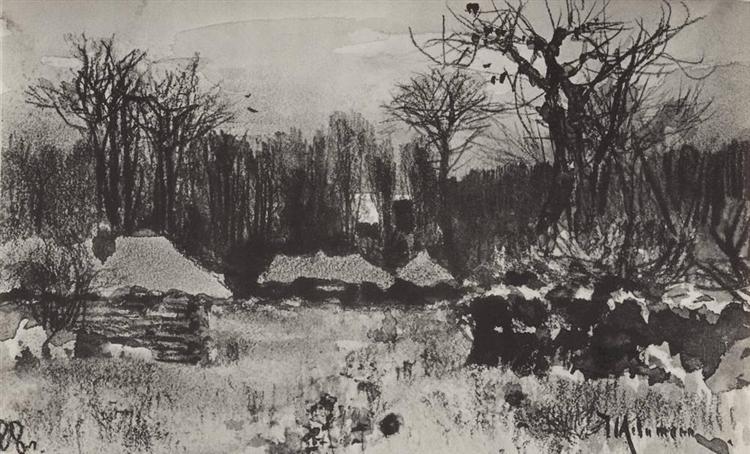 Village. Early spring., 1888 - Ісак Левітан