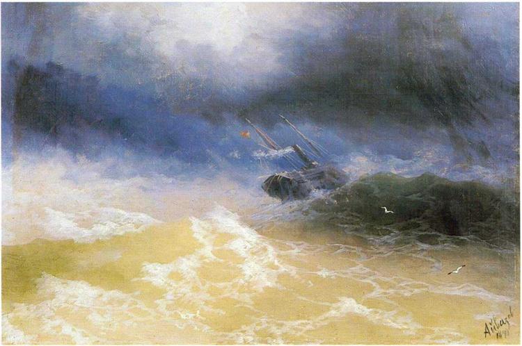 Hurricane on a sea, 1899 - 伊凡·艾瓦佐夫斯基