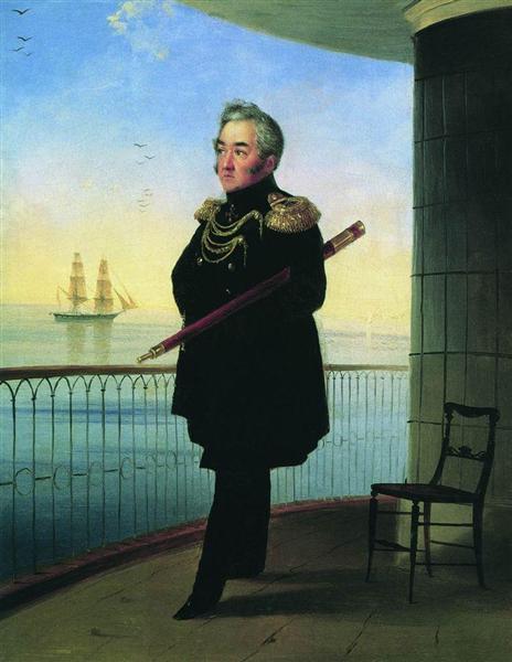 Portrait of Vice Admiral M.P. Lazarev, 1839 - 伊凡·艾瓦佐夫斯基