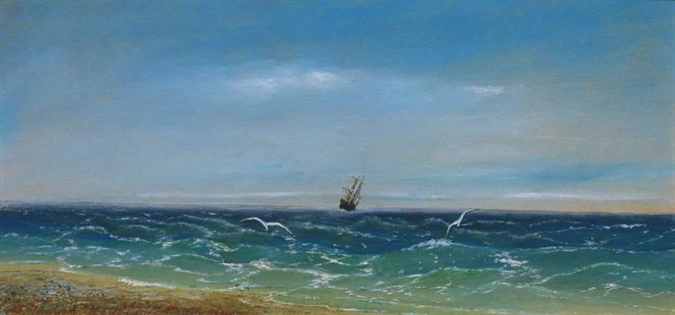 Sailing in the sea, 1884 - Iwan Konstantinowitsch Aiwasowski