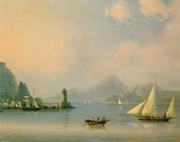 Sea channel with lighthouse, 1873 - Iwan Konstantinowitsch Aiwasowski