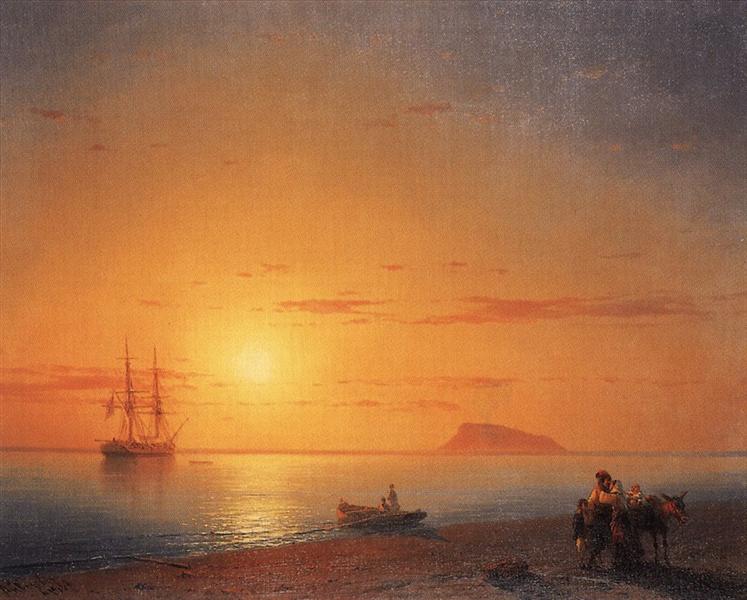 Sea coast. Farewell, 1868 - Iwan Konstantinowitsch Aiwasowski
