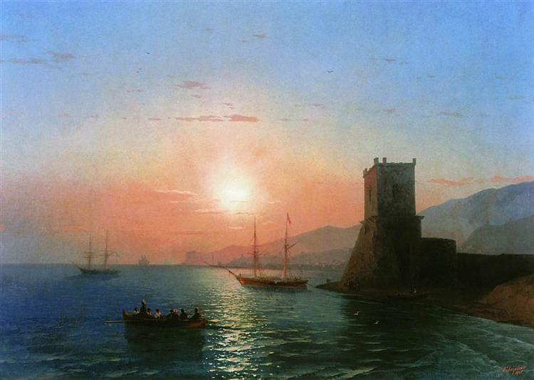 Sunset in Feodosia, 1865 - Iván Aivazovski