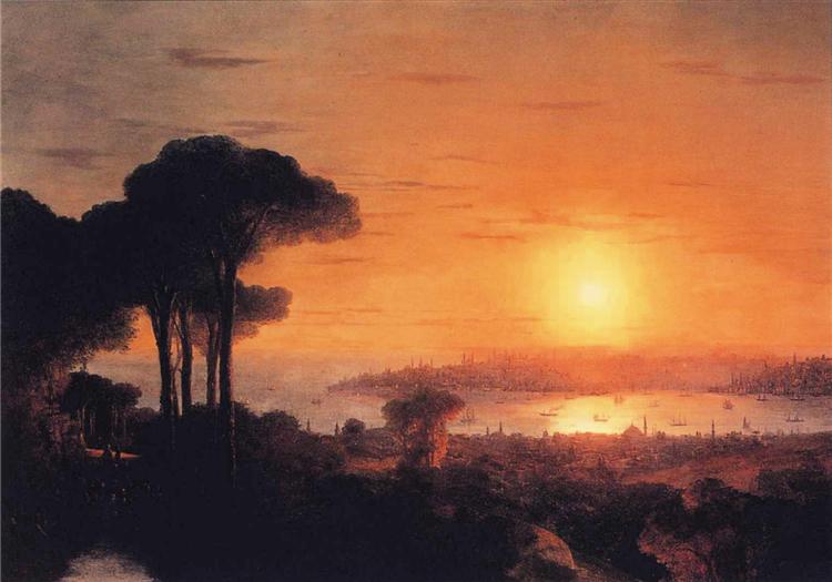 Sunset over the Golden Horn, 1866 - Iwan Konstantinowitsch Aiwasowski