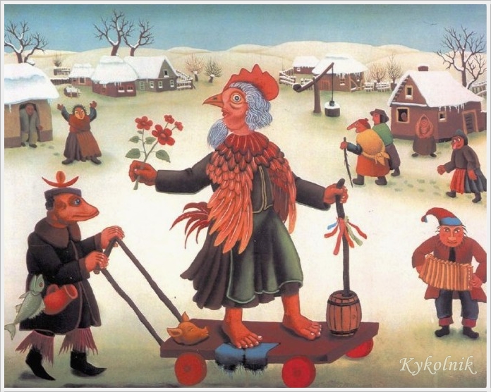 Masquerade in winter, 1966 - Иван Генералич