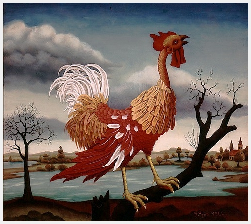 The rooster, 1966 - Иван Генералич