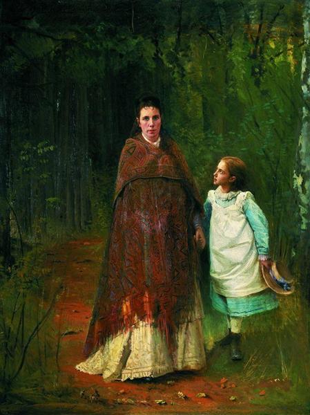Portrait of Sofia Nikolaevna and Sophia Ivanovna Archaeology wife and daughter of the artist, 1875 - Iwan Nikolajewitsch Kramskoi